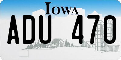 IA license plate ADU470