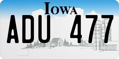 IA license plate ADU477