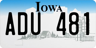 IA license plate ADU481