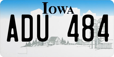 IA license plate ADU484