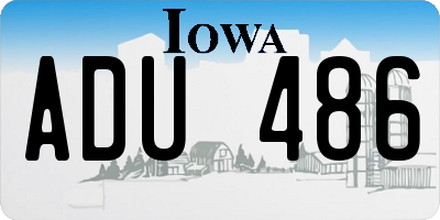 IA license plate ADU486