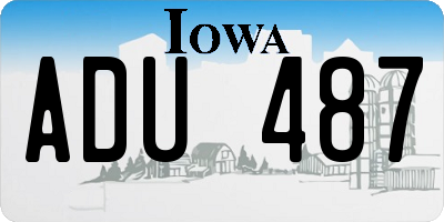 IA license plate ADU487