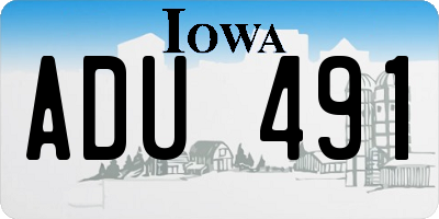 IA license plate ADU491
