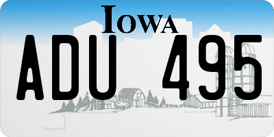 IA license plate ADU495