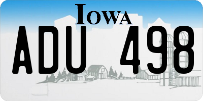 IA license plate ADU498