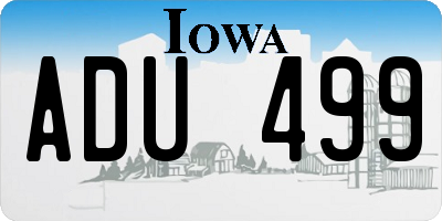 IA license plate ADU499