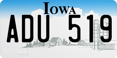 IA license plate ADU519
