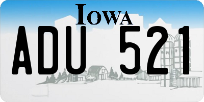 IA license plate ADU521