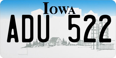 IA license plate ADU522