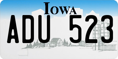 IA license plate ADU523