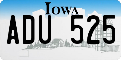 IA license plate ADU525