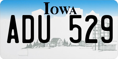 IA license plate ADU529