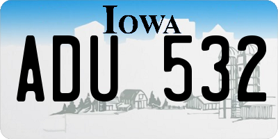 IA license plate ADU532