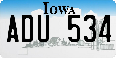 IA license plate ADU534