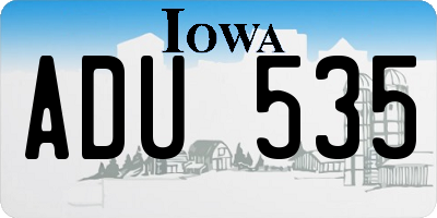 IA license plate ADU535
