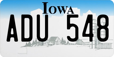 IA license plate ADU548