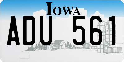 IA license plate ADU561