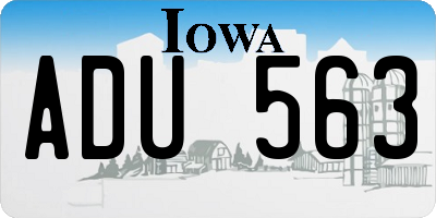 IA license plate ADU563