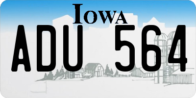 IA license plate ADU564
