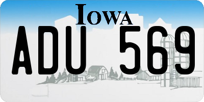 IA license plate ADU569