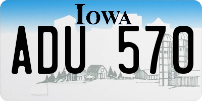 IA license plate ADU570