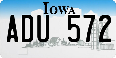 IA license plate ADU572