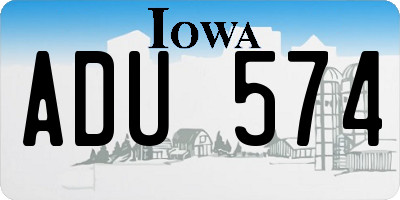 IA license plate ADU574