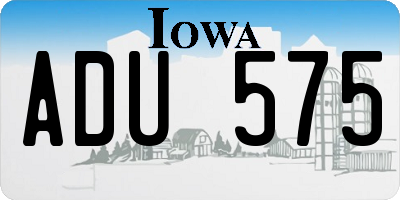 IA license plate ADU575