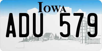 IA license plate ADU579