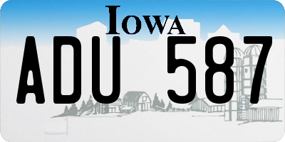 IA license plate ADU587