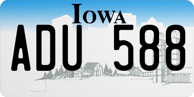 IA license plate ADU588
