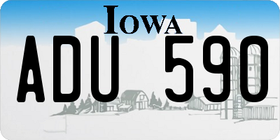 IA license plate ADU590