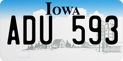IA license plate ADU593