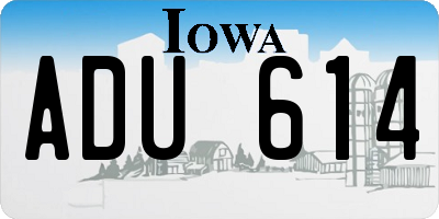 IA license plate ADU614