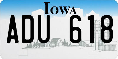 IA license plate ADU618