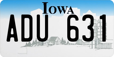 IA license plate ADU631
