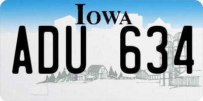 IA license plate ADU634