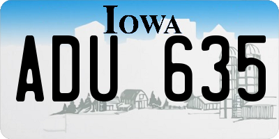 IA license plate ADU635