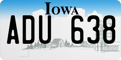 IA license plate ADU638