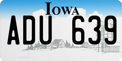 IA license plate ADU639