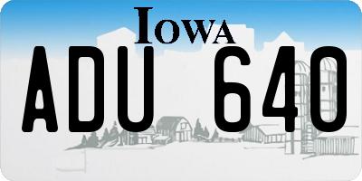 IA license plate ADU640