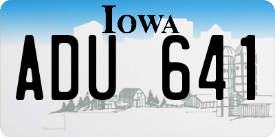 IA license plate ADU641
