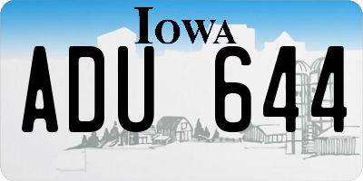 IA license plate ADU644