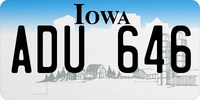 IA license plate ADU646