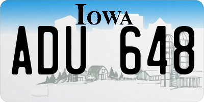 IA license plate ADU648