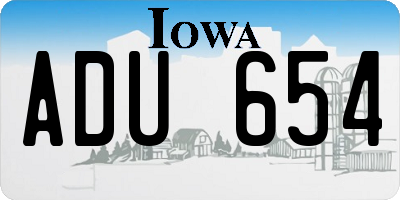IA license plate ADU654