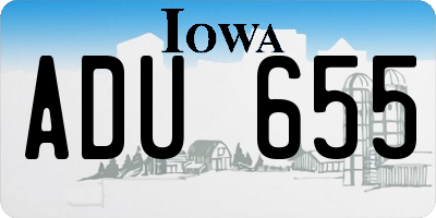 IA license plate ADU655