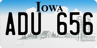 IA license plate ADU656