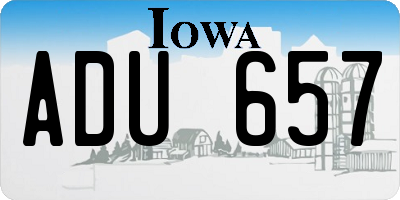 IA license plate ADU657