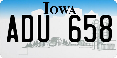 IA license plate ADU658